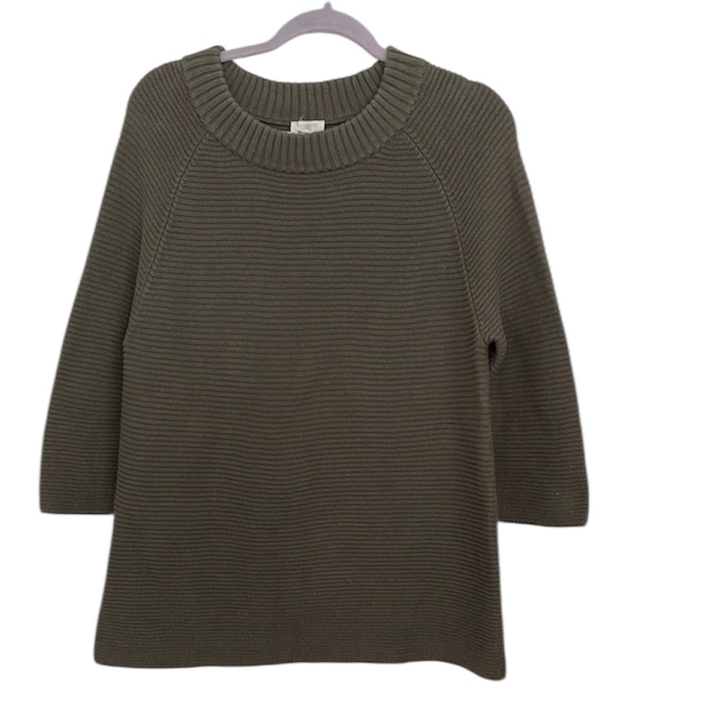 Talbots 100% Cotton Ribbed Knit Sweater